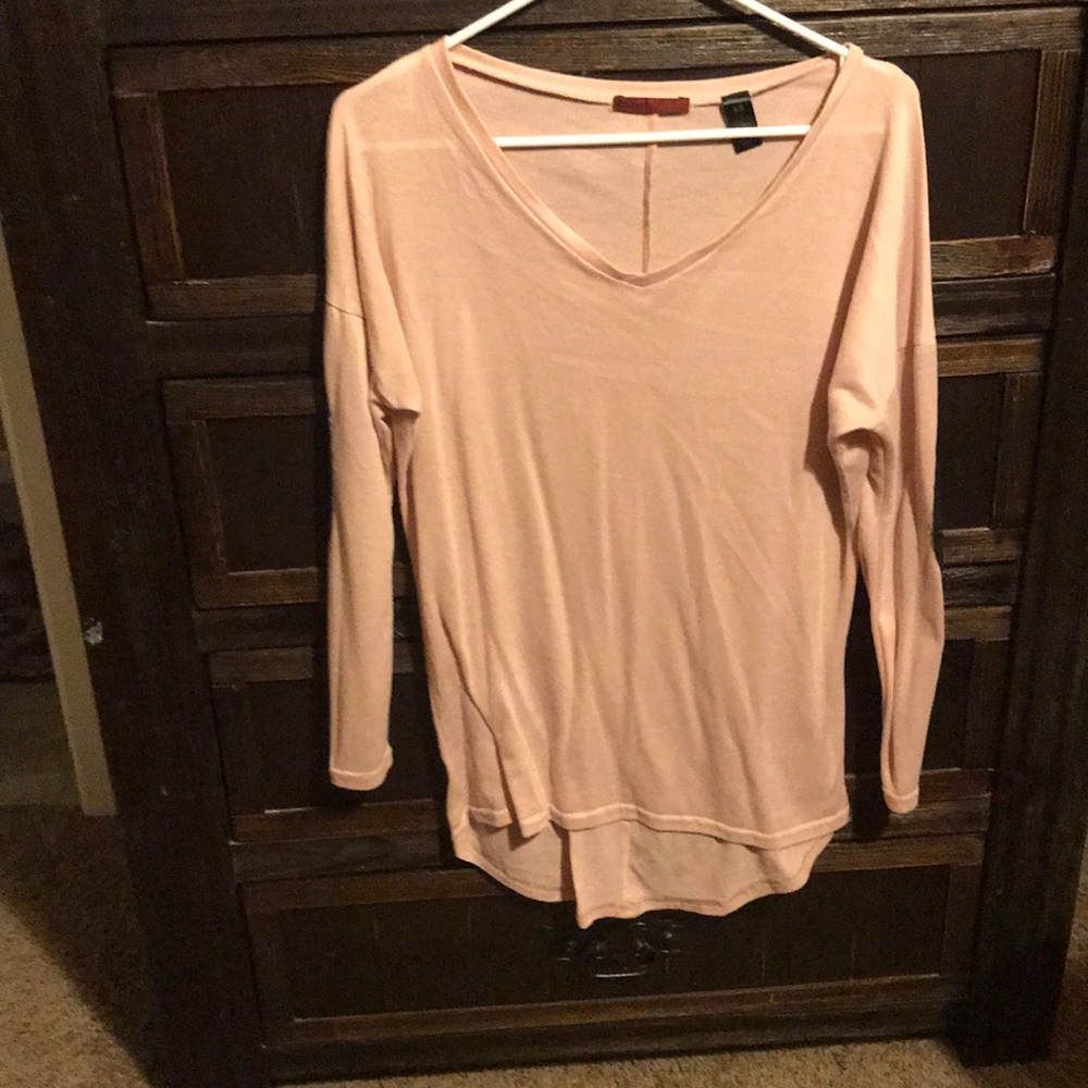 Long sleeve long shirt dusty pink